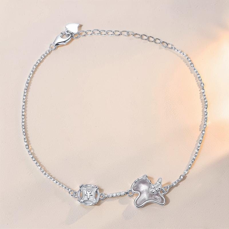 ATELIER-TIBET – Bracelet Cristal de Roche – Porte-Bonheur Ailé, Argent