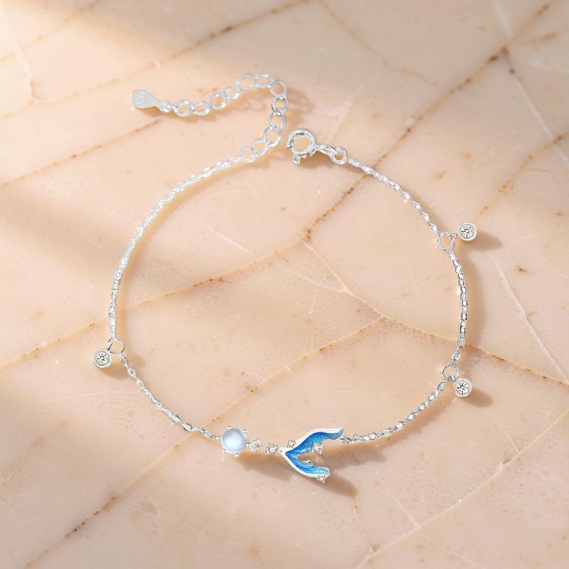 ATELIER-TIBET – Bracelet Pierre de Lune – Sirène Lunaire, Argent