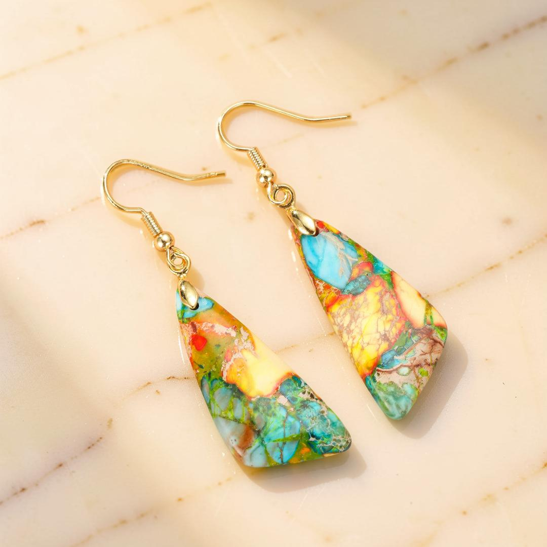 ATELIER-TIBET – Boucles d’Oreilles Jaspe – Création Divine