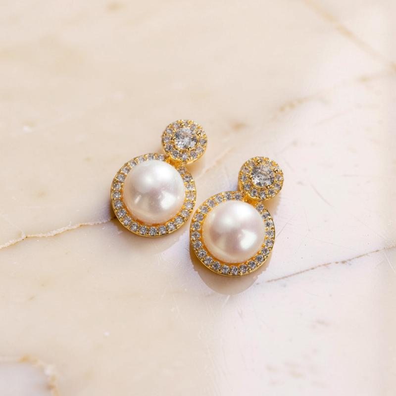 ATELIER-TIBET – Boucles d'Oreilles Perle – Lueur Royale