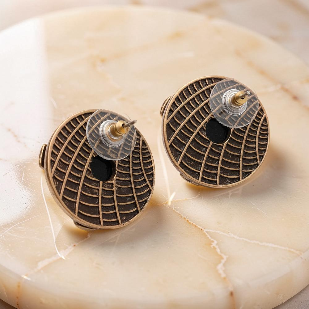 ATELIER-TIBET – Boucles d'Oreilles Agate - Rouge et Noir