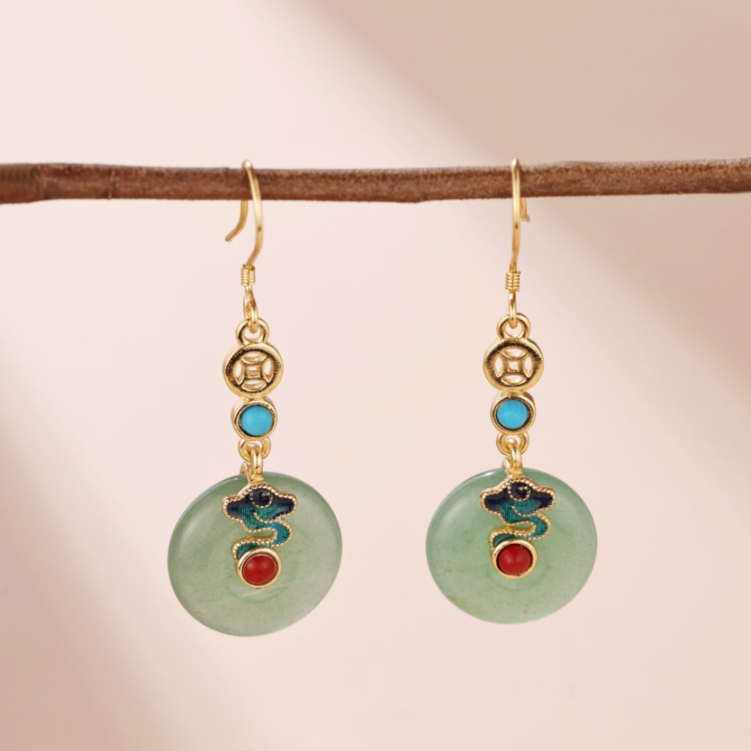 ATELIER-TIBET – Boucles d'Oreilles Aventurine – Nuage Céleste