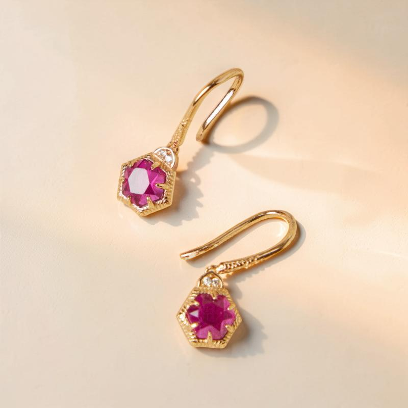 ATELIER-TIBET – Boucles d'Oreilles Cornaline – Charme Passion, Argent Plaqué Or