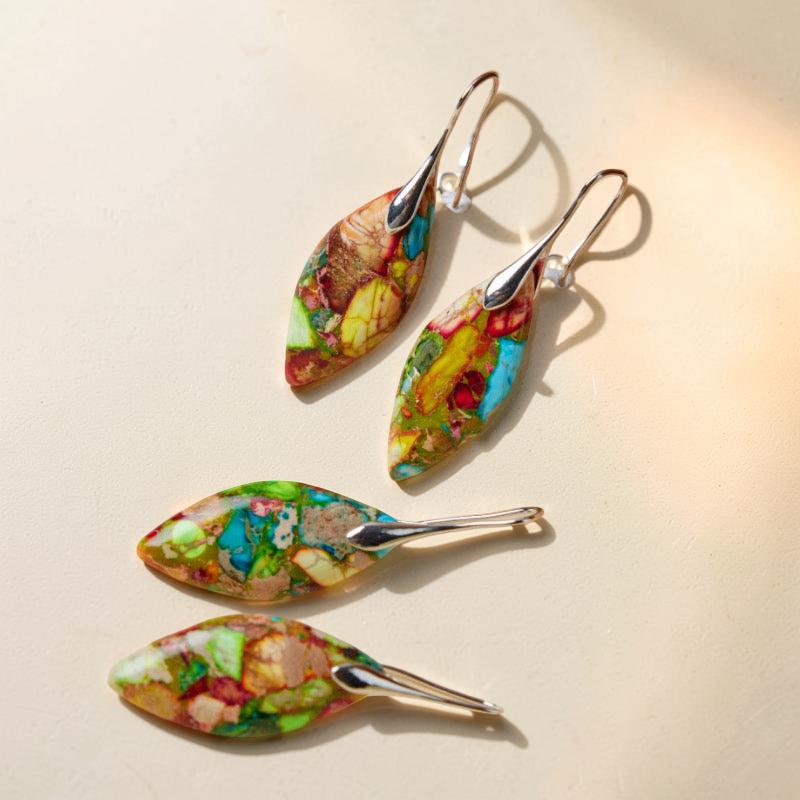 ATELIER-TIBET – Boucles d'Oreilles Jaspe – Élégance Cachée