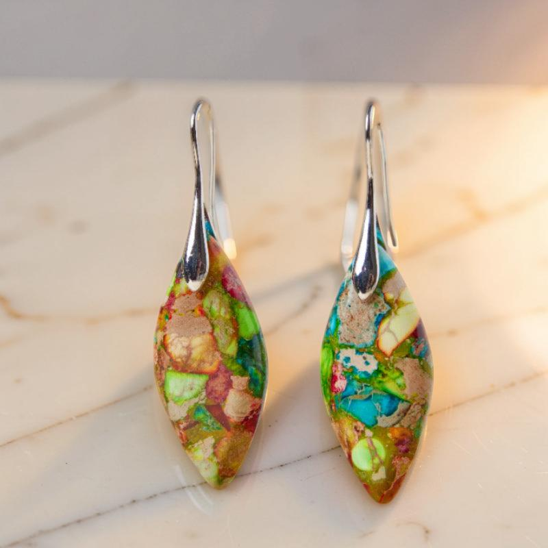 ATELIER-TIBET – Boucles d'Oreilles Jaspe – Élégance Cachée