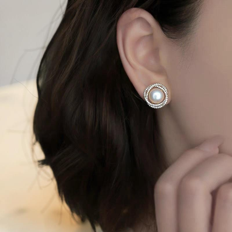 ATELIER-TIBET – Boucles d'Oreilles Perle – Douceur Nacrée, Argent Plaqué Or