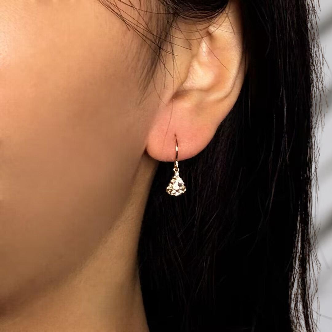 ATELIER-TIBET – Boucles d'Oreilles Pierre de Lune – Féérie Royale, Argent Plaqué Or