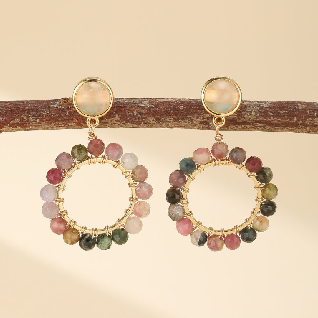 ATELIER-TIBET – Boucles d'Oreilles Tourmaline – Danse de L'Éveil