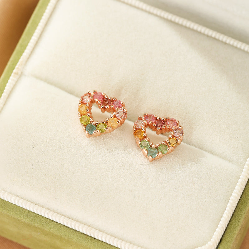 ATELIER-TIBET – Boucles d'Oreilles Tourmalines – Reflet du Cœur Caché, Argent