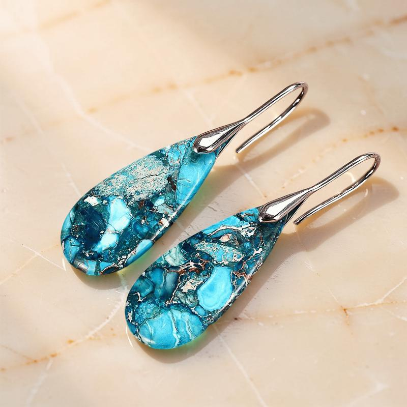 ATELIER-TIBET – Boucles d'Oreilles Turquoise – Majestueuses