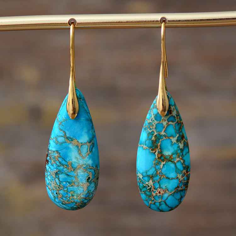 ATELIER-TIBET – Boucles d'Oreilles Turquoise – Majestueuses