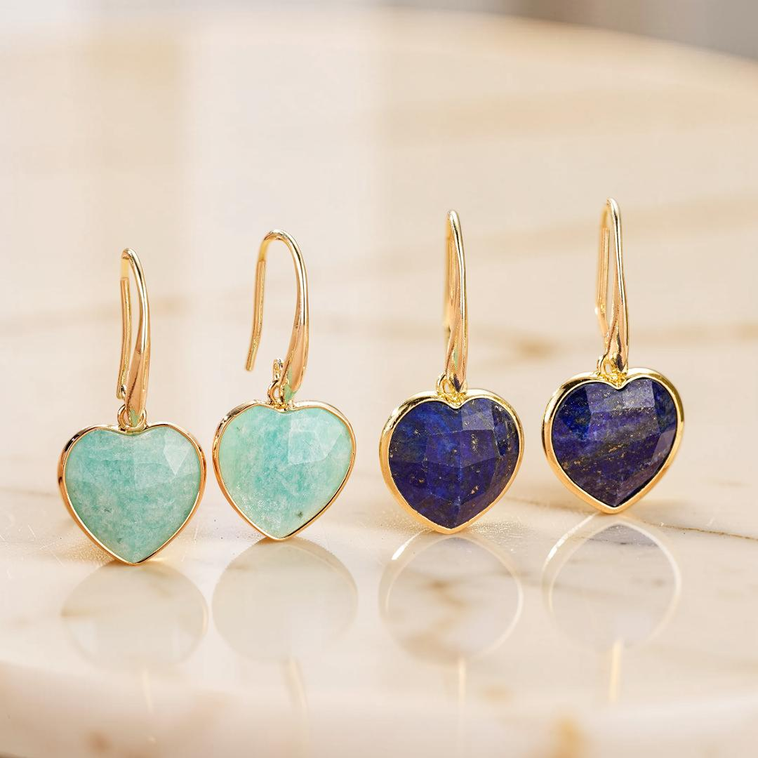 ATELIER-TIBET – Boucles d’Oreilles Amazonite/Lapis Lazuli – Douceur Radieuse