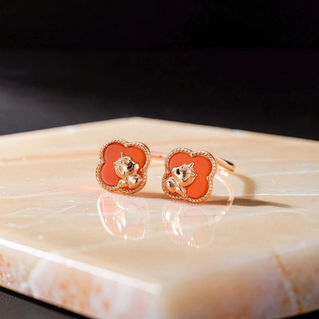 ATELIER-TIBET – Boucles d’Oreilles Cheval – Esprit Libre, Argent Plaqué Or Rose