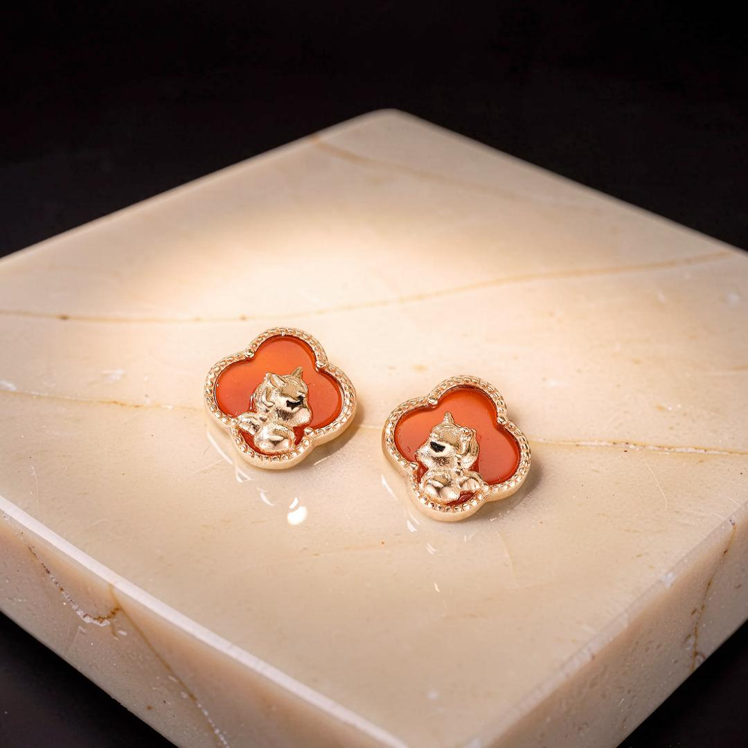 ATELIER-TIBET – Boucles d’Oreilles Cheval – Esprit Libre, Argent Plaqué Or Rose