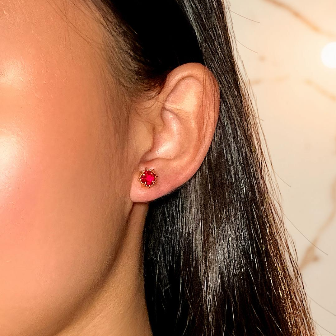 ATELIER-TIBET – Boucles d’Oreilles Cornaline – Épine de Feu, Argent Plaqué Or