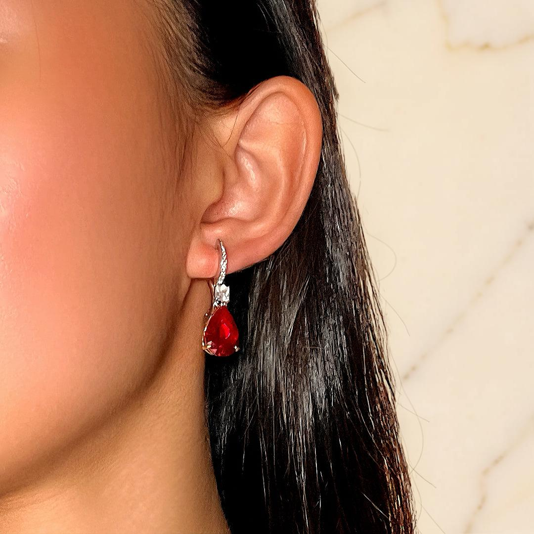 ATELIER-TIBET – Boucles d’Oreilles Cornaline – Larmes Impériales