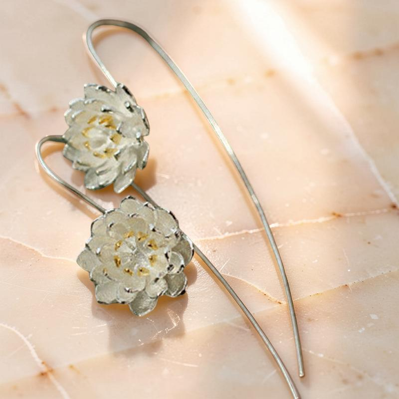 ATELIER-TIBET – Boucles d’Oreilles Lotus - Inspiration, Argent