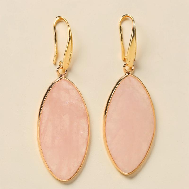 ATELIER-TIBET – Boucles d'Oreilles Quartz Rose – Élégance Lumineuse