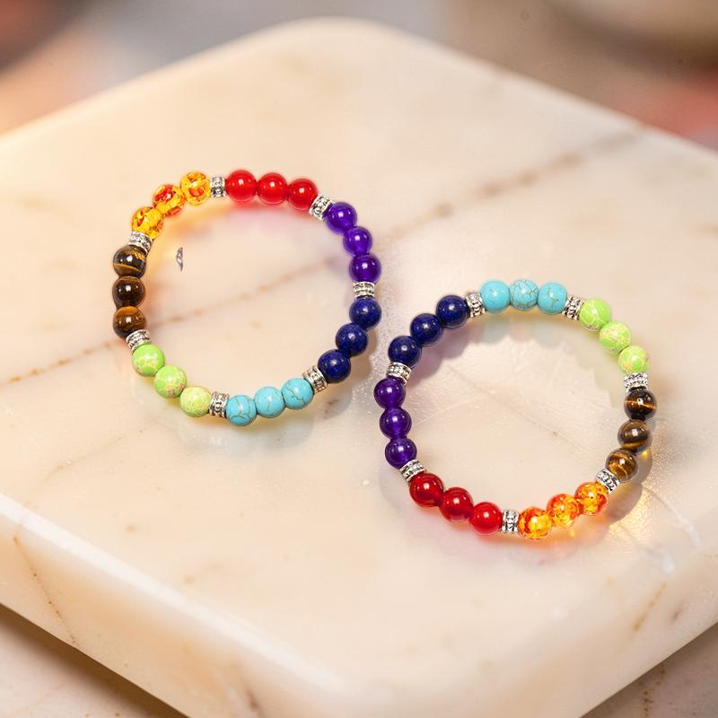 ATELIER-TIBET – Bracelet 7 Chakras en Pierres Naturelles – Sphères de Lumière