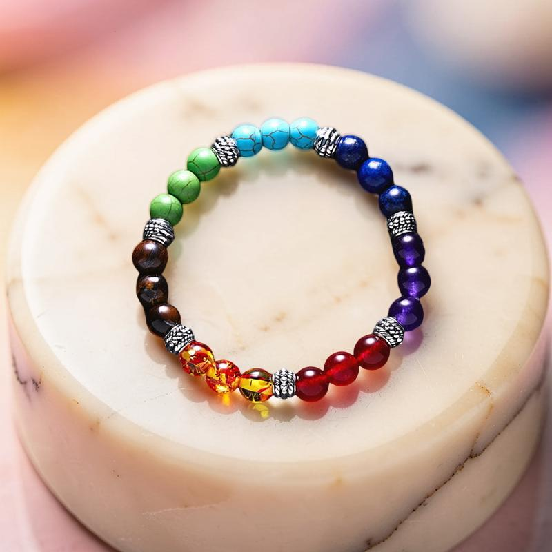 ATELIER-TIBET – Bracelet 7 Chakras en Pierres Naturelles – Sphères de Lumière