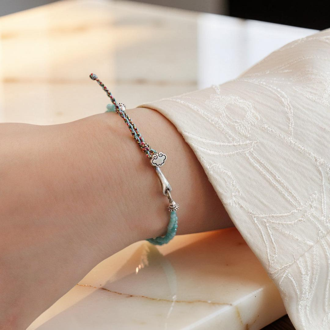 ATELIER-TIBET – Bracelet Amazonite ou Tourmaline – Essence, Argent