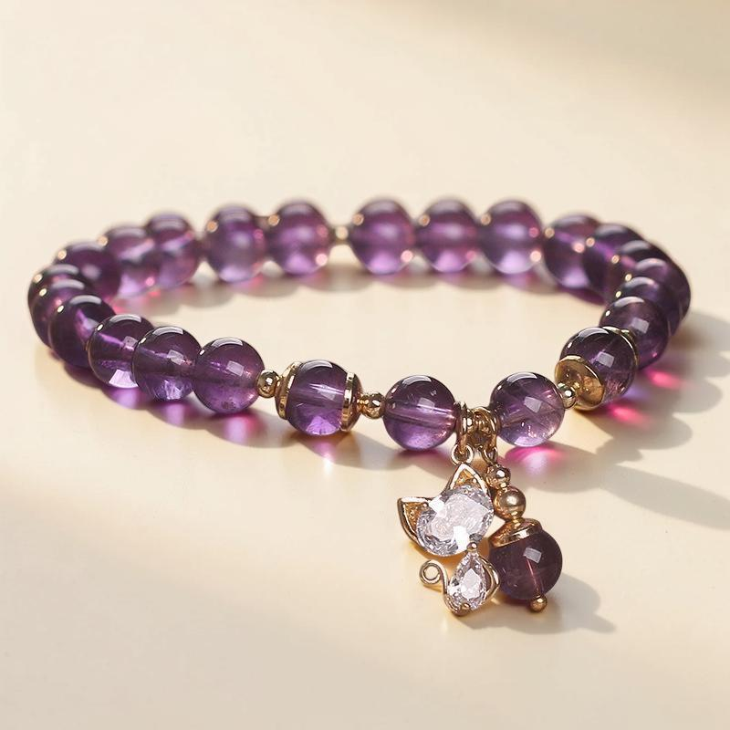 ATELIER-TIBET – Bracelet Améthyste – Chaton Joyeux