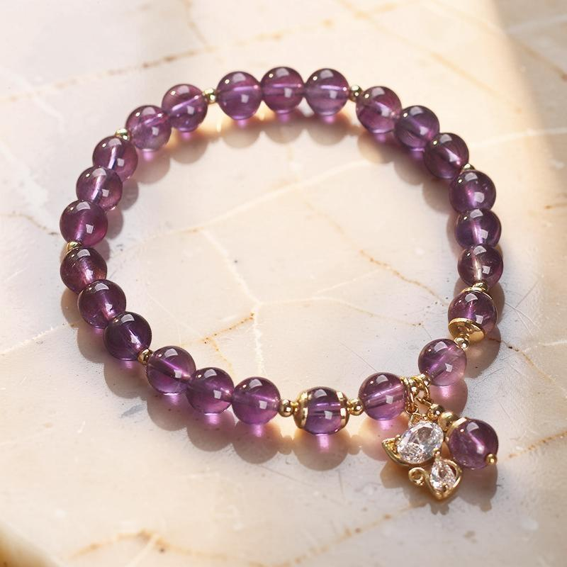 ATELIER-TIBET – Bracelet Améthyste – Chaton Joyeux
