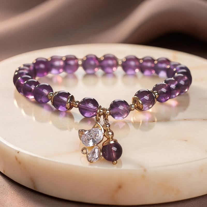 ATELIER-TIBET – Bracelet Améthyste – Chaton Joyeux