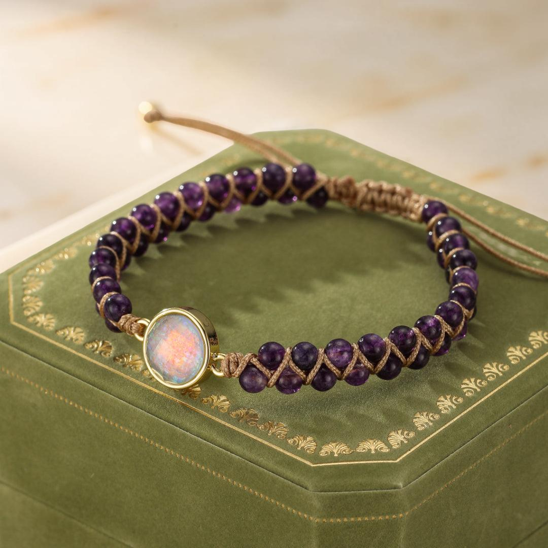 ATELIER-TIBET – Bracelet Améthyste et Opale – Création Divine