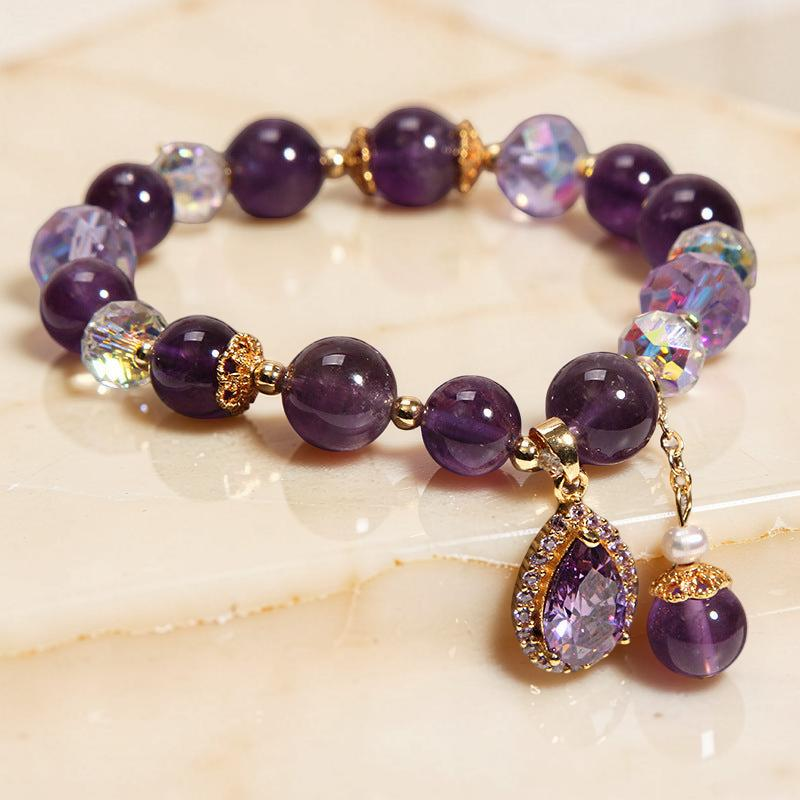 ATELIER-TIBET – Bracelet Améthyste et Quartz Clair – Merveille