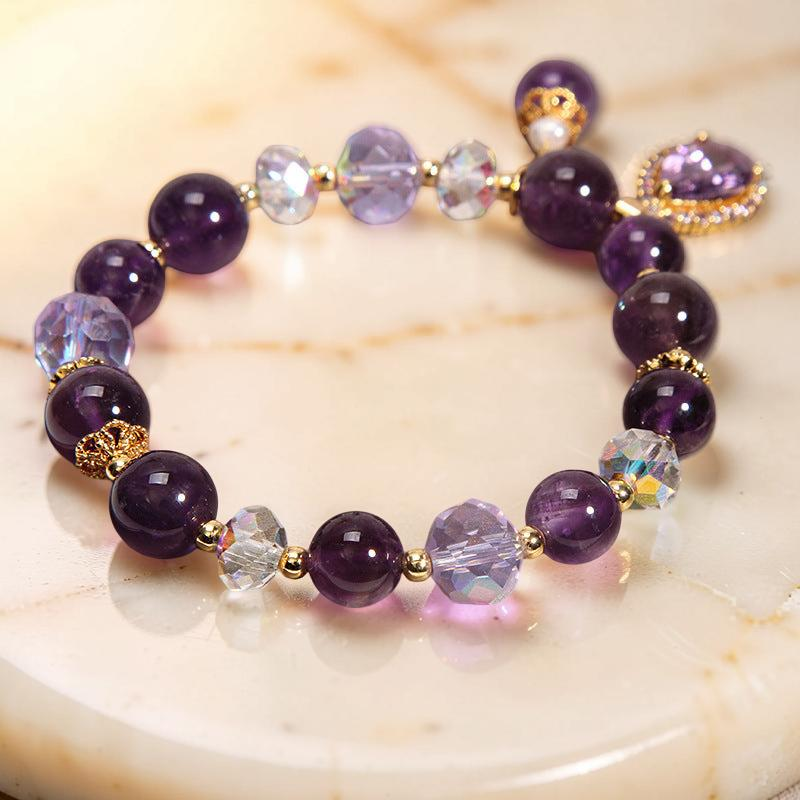 ATELIER-TIBET – Bracelet Améthyste et Quartz Clair – Merveille