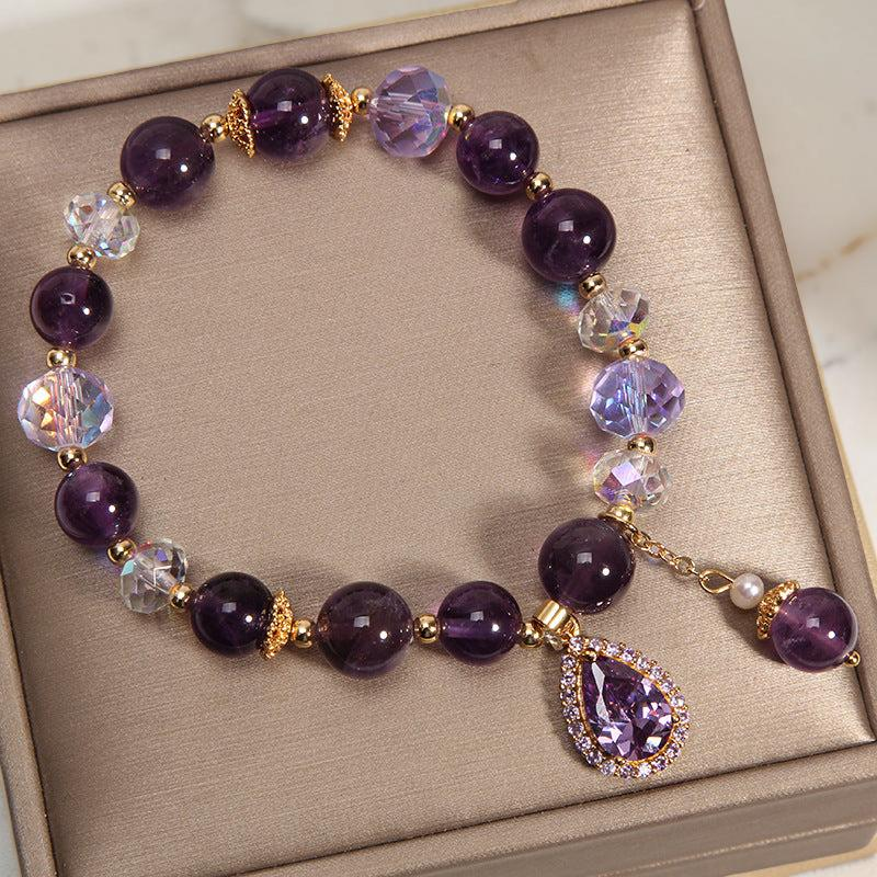 ATELIER-TIBET – Bracelet Améthyste et Quartz Clair – Merveille