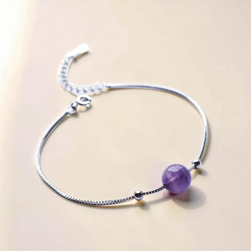 ATELIER-TIBET – Bracelet Améthyste – Goutte de Douceur, Argent
