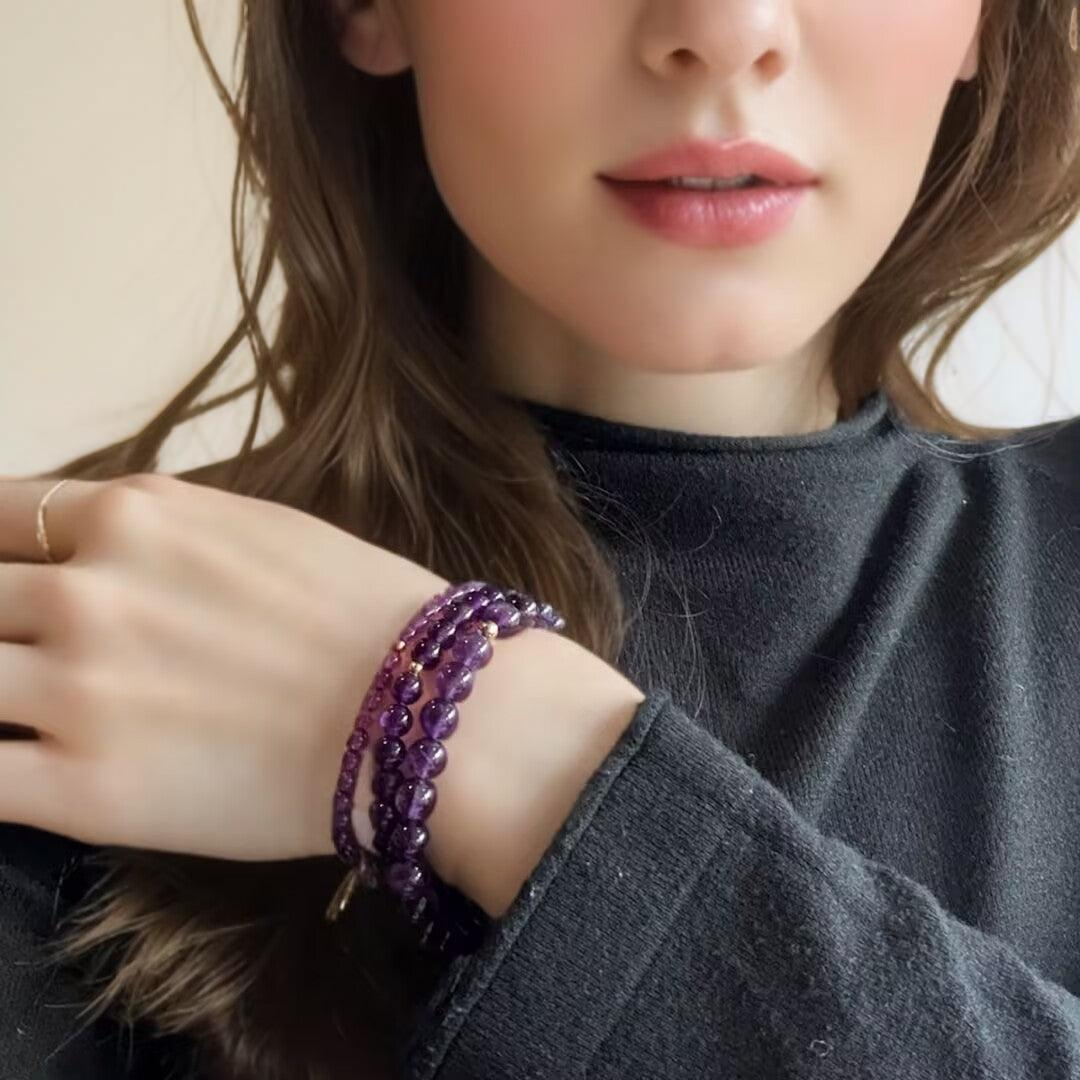 ATELIER-TIBET – Bracelet Améthyste – Vibrations Pures, Argent 925