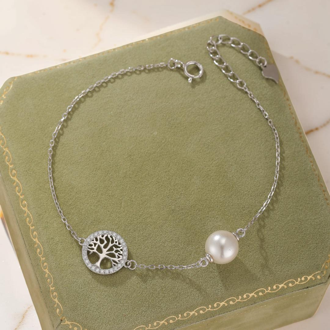 ATELIER-TIBET – Bracelet Arbre de Vie et Perle – Vitalité, Argent 925