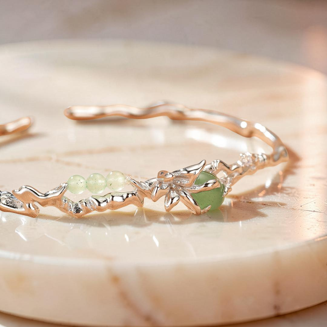 ATELIER-TIBET – Bracelet Aventurine – Esprit Sauvage, Argent