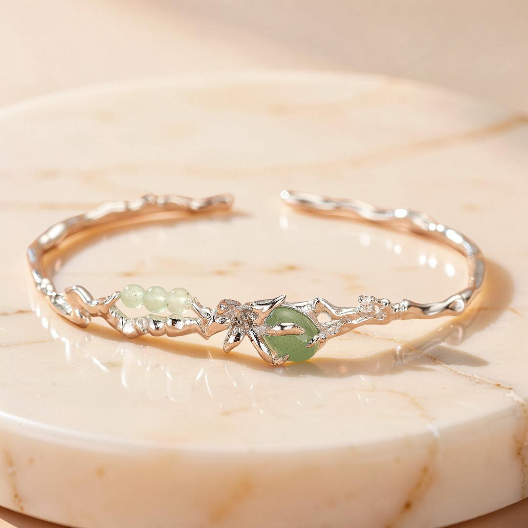 ATELIER-TIBET – Bracelet Aventurine – Esprit Sauvage, Argent