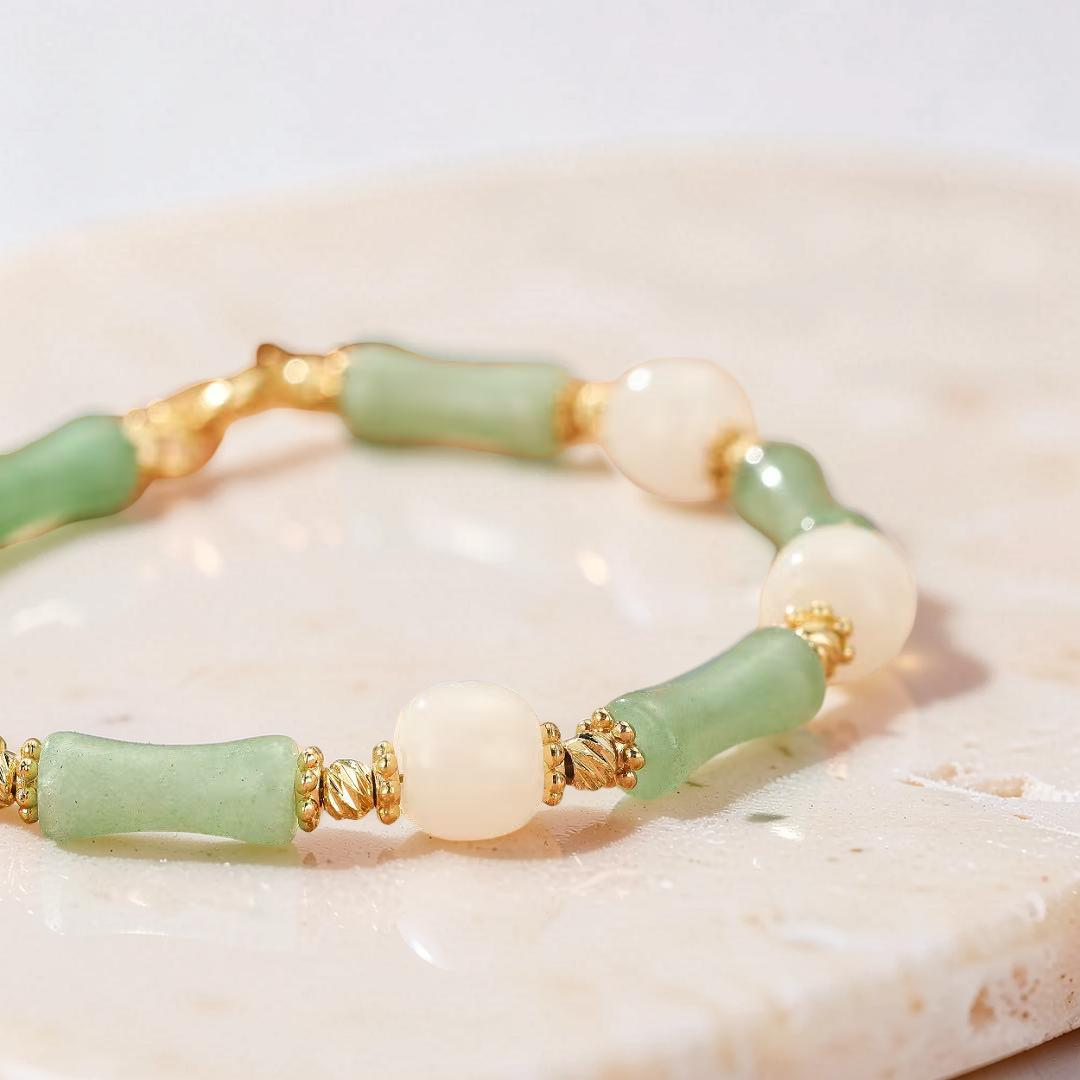 ATELIER-TIBET – Bracelet Aventurine et Jade – Danse des Pierres