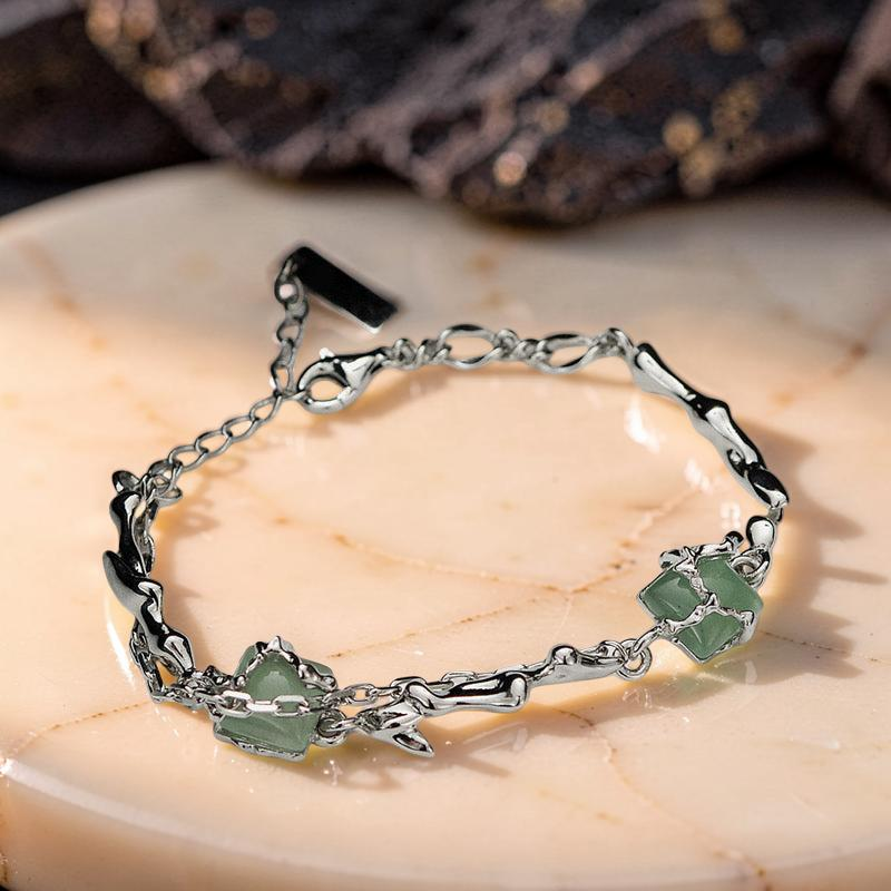 ATELIER-TIBET – Bracelet Aventurine – Fleur de Sérénité, Argent