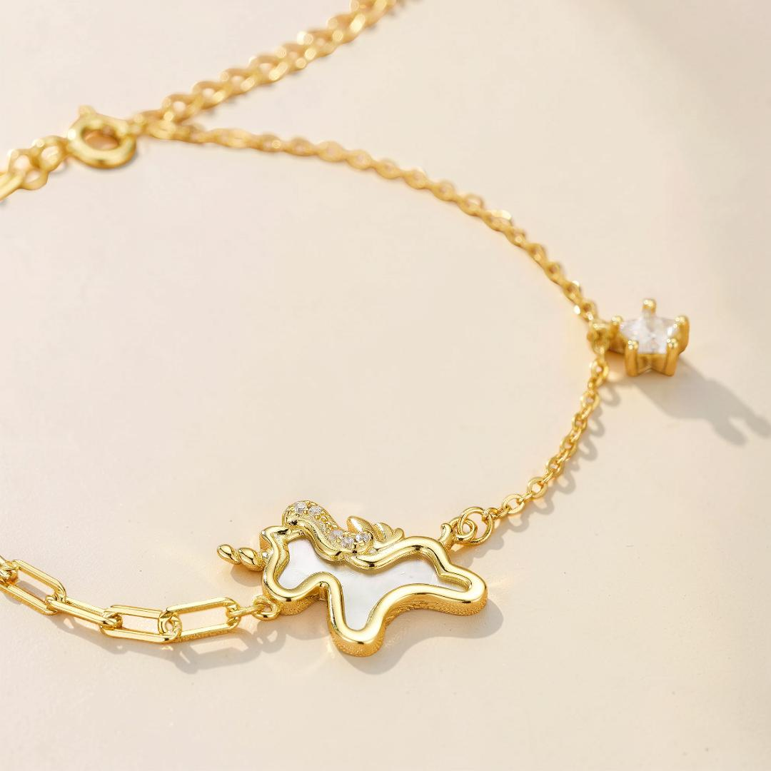 ATELIER-TIBET – Bracelet Cheval – Liberté Étoilée, Argent Plaqué Or