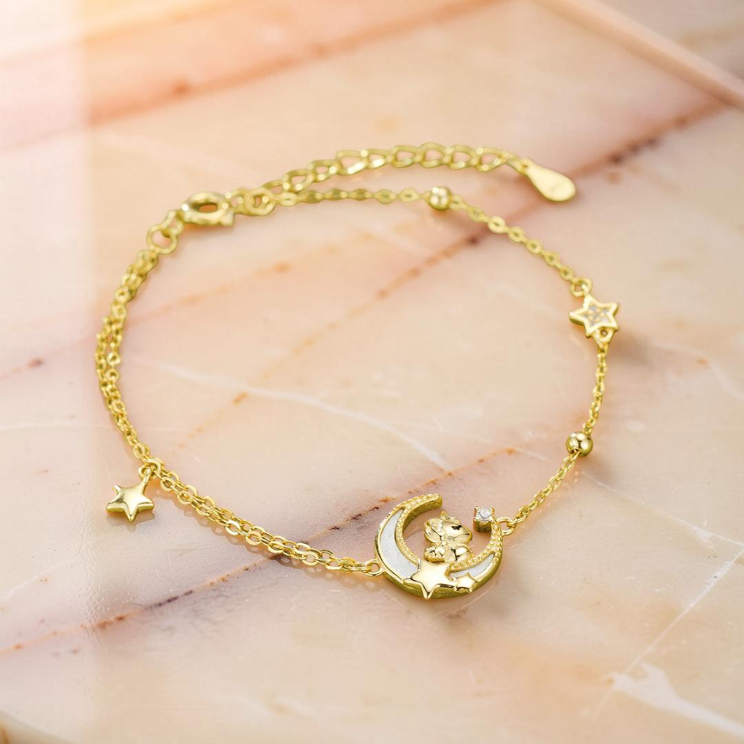 ATELIER-TIBET – Bracelet Cheval – Rêve Étoilé, Argent Plaqué Or