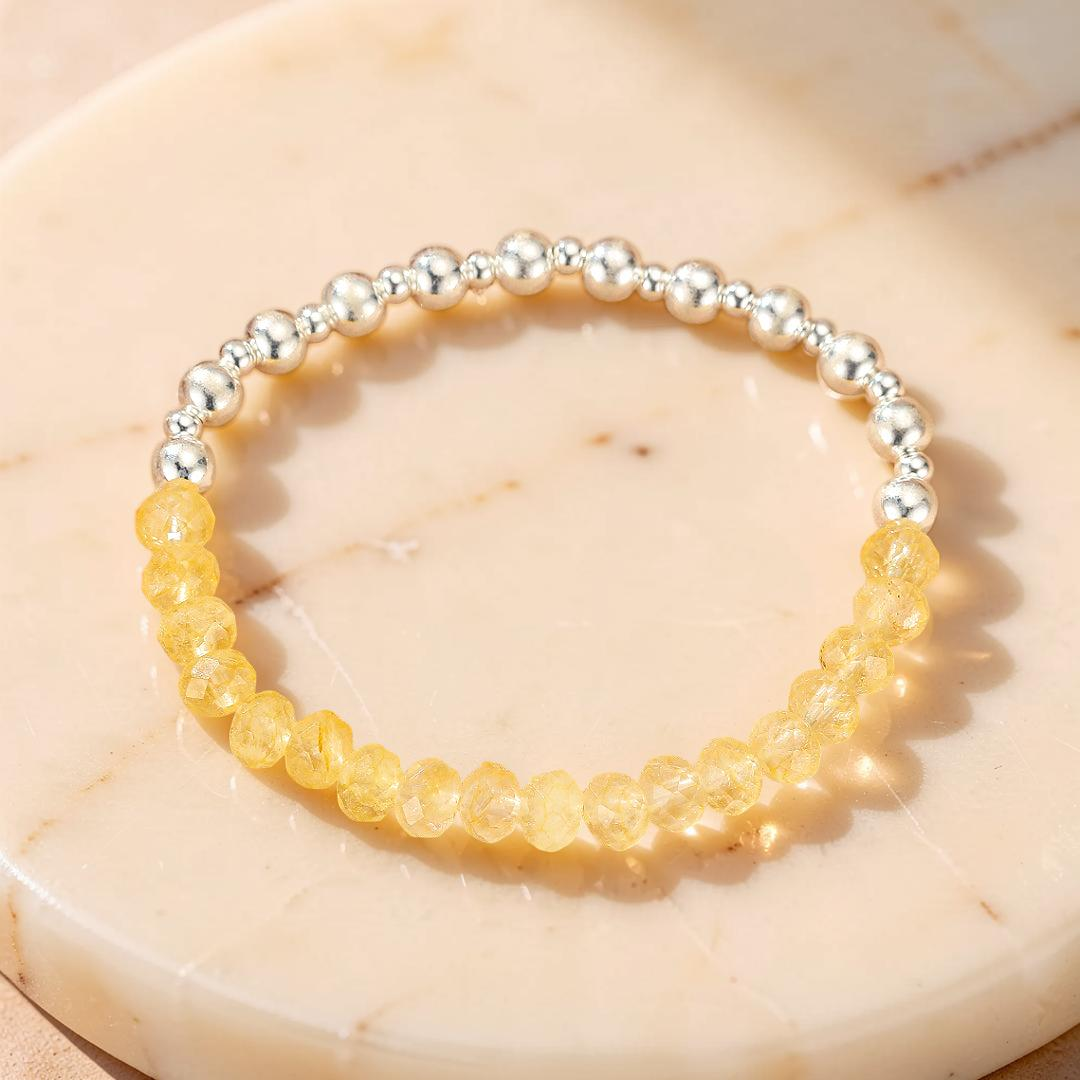 ATELIER-TIBET – Bracelet Citrine – Énergie Douce, Argent