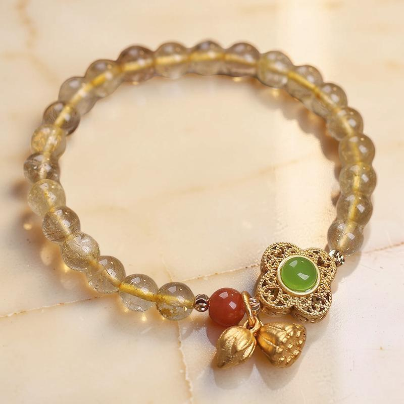 ATELIER-TIBET – Bracelet Citrine Lotus – Prospérité et Optimisme