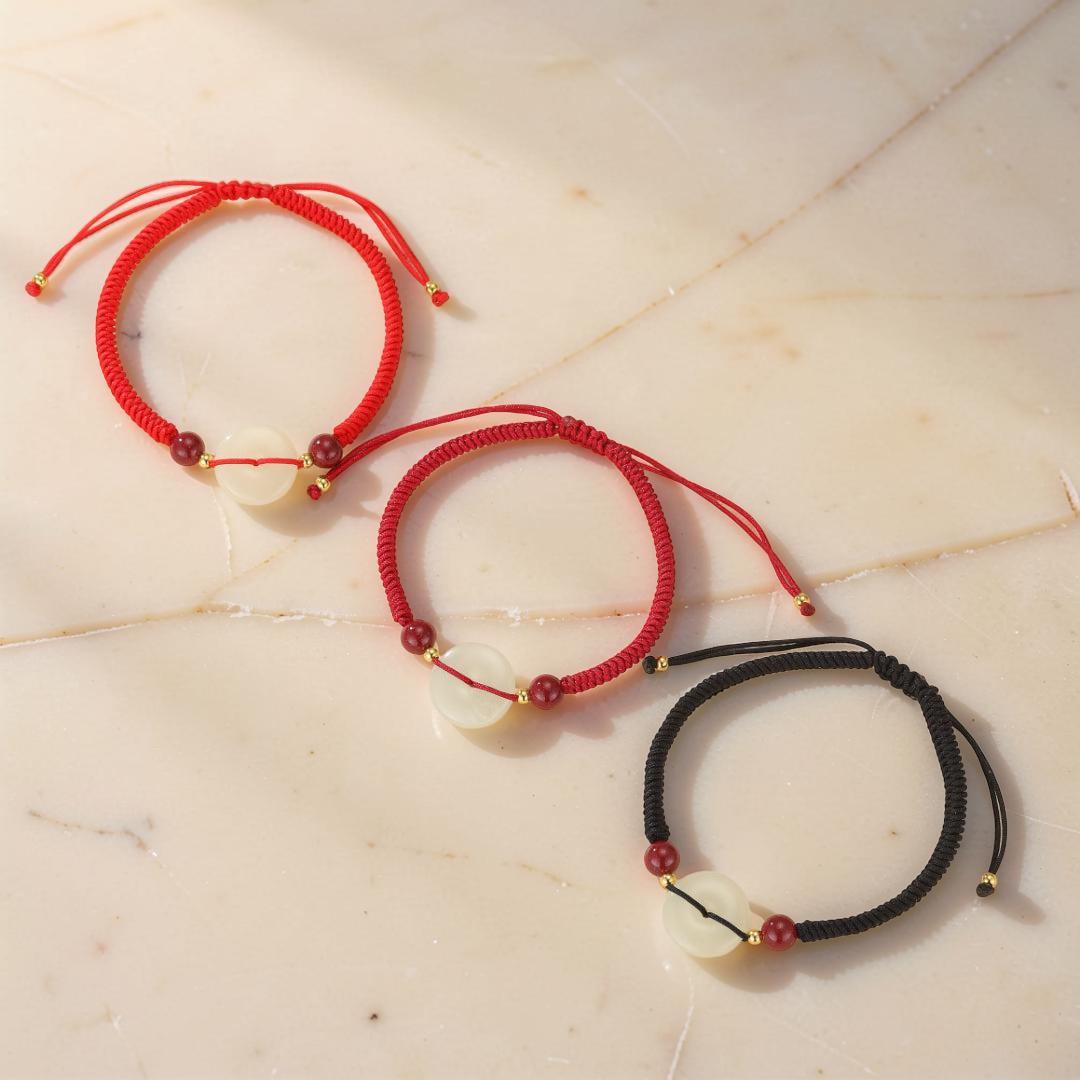ATELIER-TIBET – Bracelet Cordon Jade et Cinabre – Sérénité