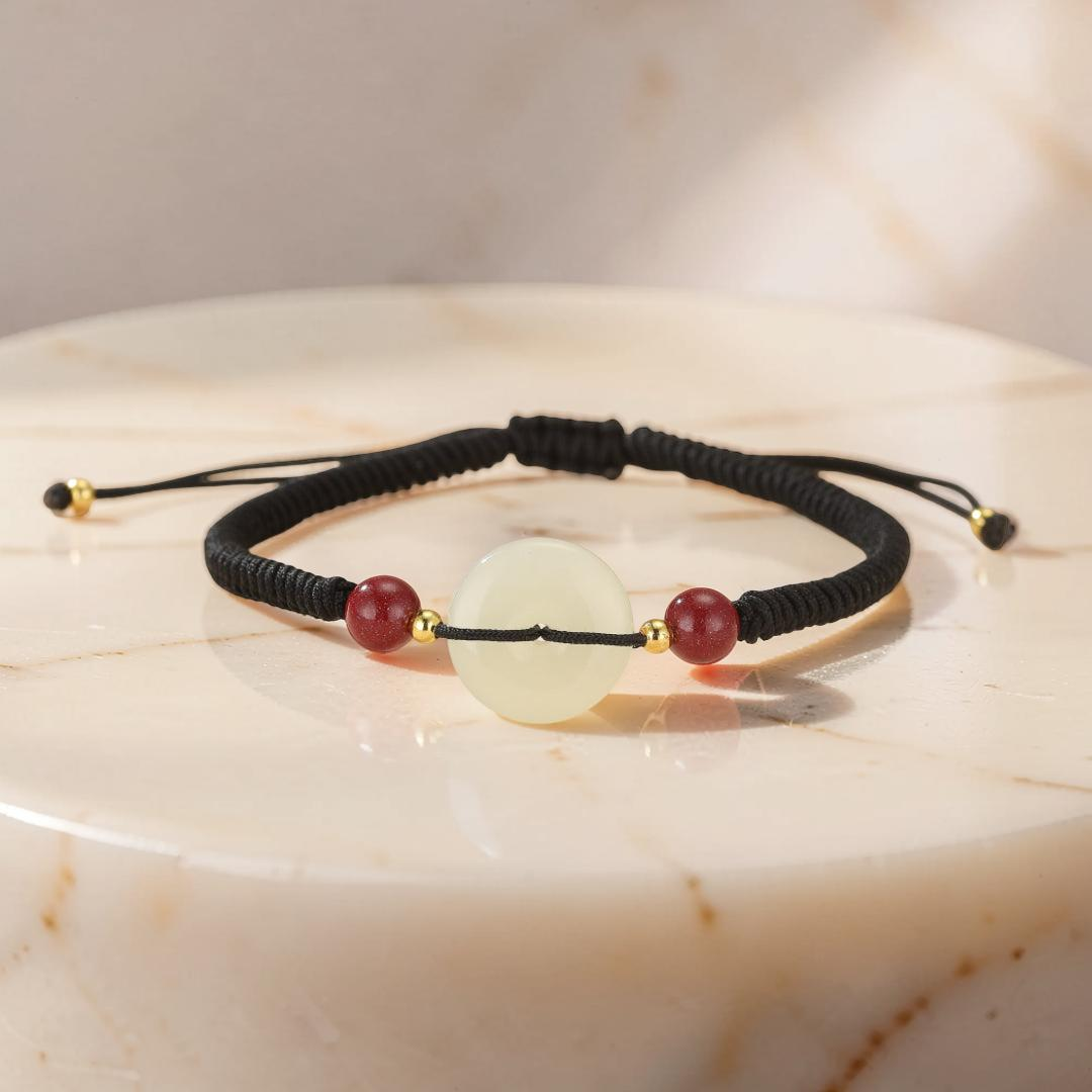 ATELIER-TIBET – Bracelet Cordon Jade et Cinabre – Sérénité