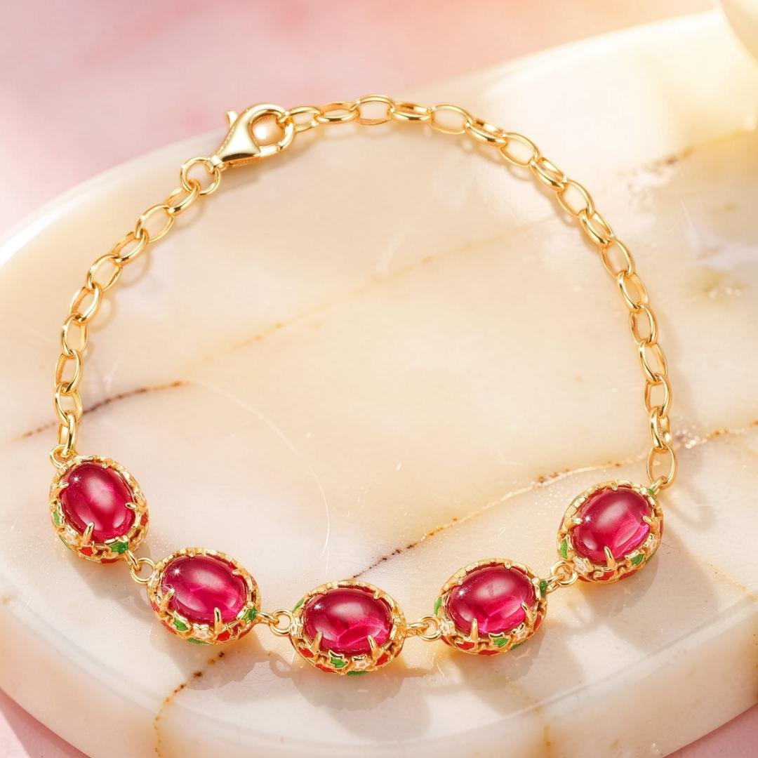ATELIER-TIBET – Bracelet Cornaline – Jardin Impérial, Argent
