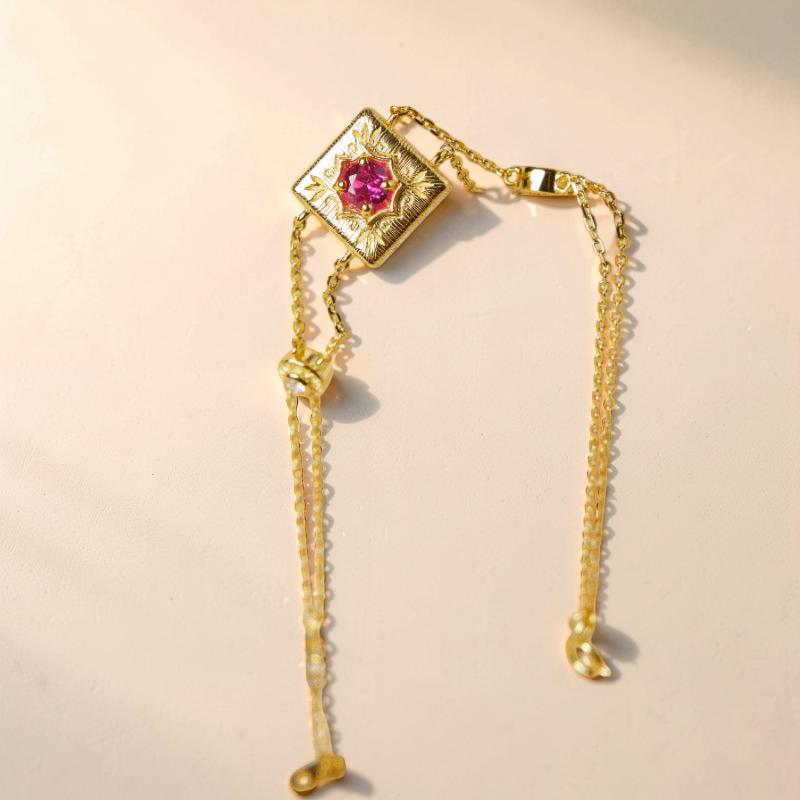 ATELIER-TIBET – Bracelet Cornaline – Joie de vivre, Argent Plaqué Or