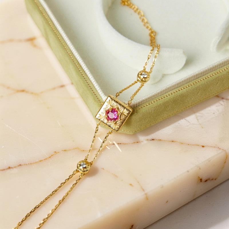 ATELIER-TIBET – Bracelet Cornaline – Joie de vivre, Argent Plaqué Or