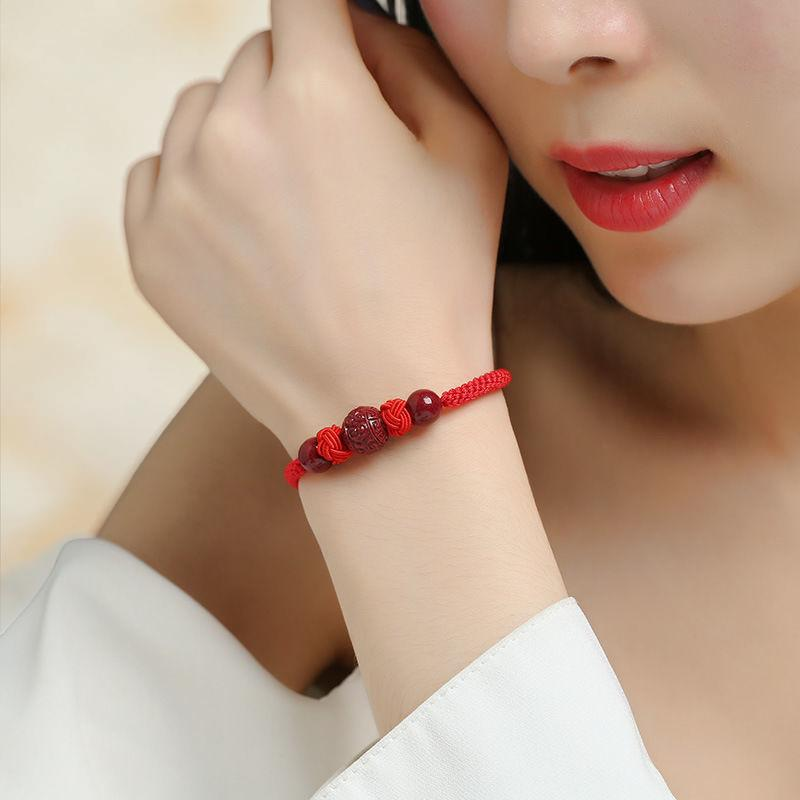 ATELIER-TIBET – Bracelet Cinabre et Fil Rouge – Chance et Bonheur