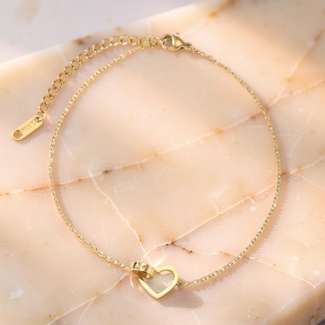 ATELIER-TIBET – Bracelet de Cheville Cœur – Doux Frisson